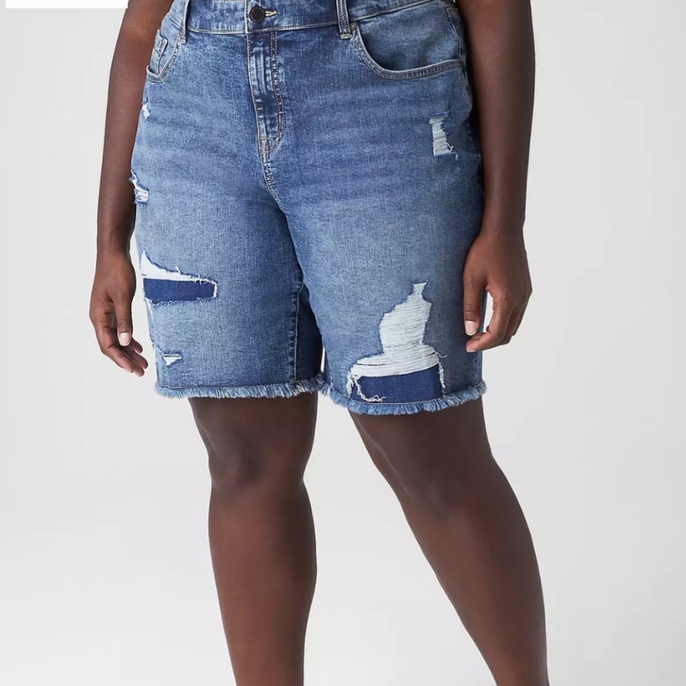 NWOT Lane Bryant Distressed Denim Shorts
